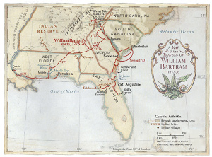 1776 Map of William Bartram Travels