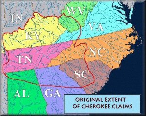 Map of Cherokee Land Claims