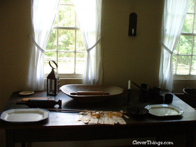 A table setting in the Worcester House at New Echota