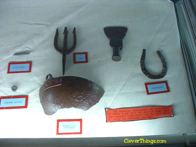 Museum artifacts at the Cherokee Chief Vann Estate in Georgia