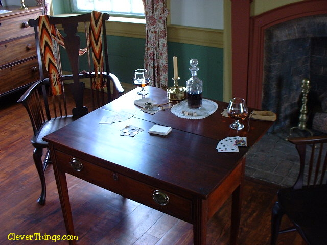 Desk with cards at the Cherokee Chief Vann Estate in Georgia