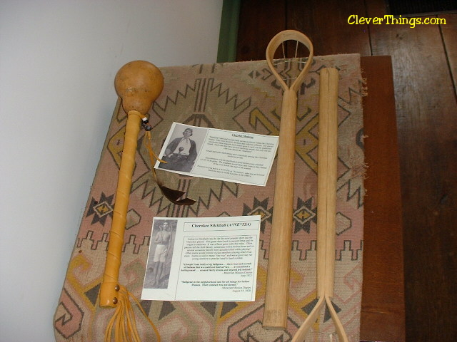 Stick ball equipment at the Cherokee Chief Vann Estate in Georgia