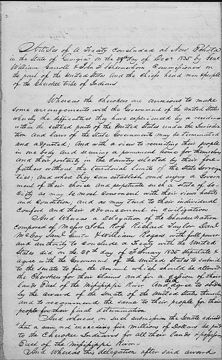 1835 Treaty of New Echota - page #1