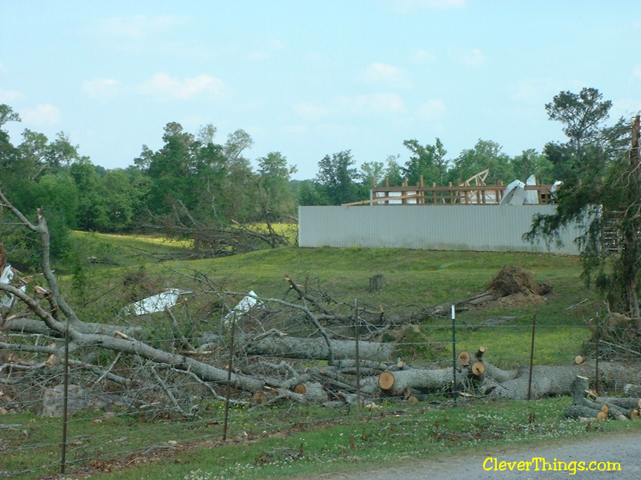 Tornado damage near Arab, Alabama