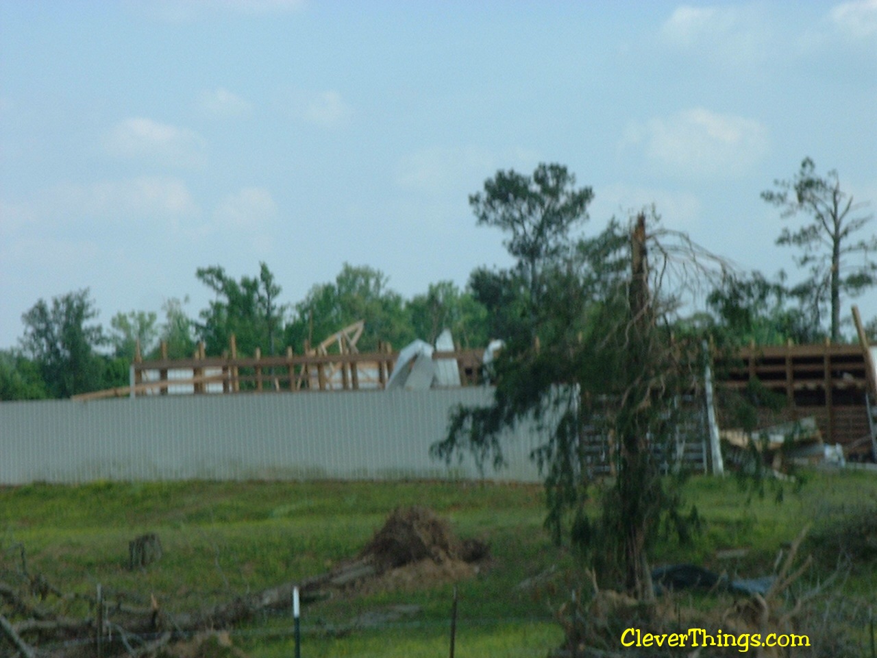 Tornado damage near Arab, Alabama