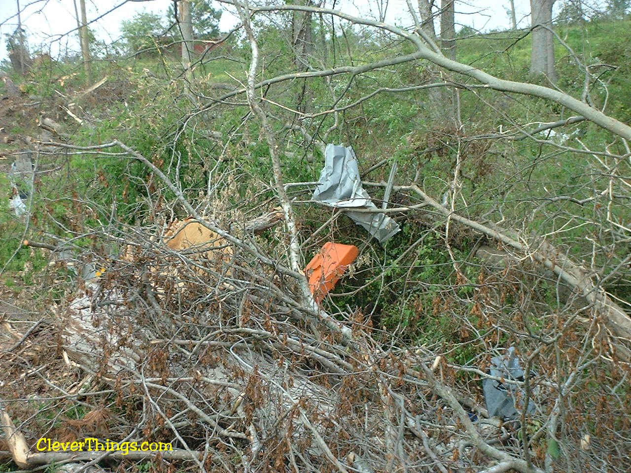 Tornado damage near Arab, Alabama