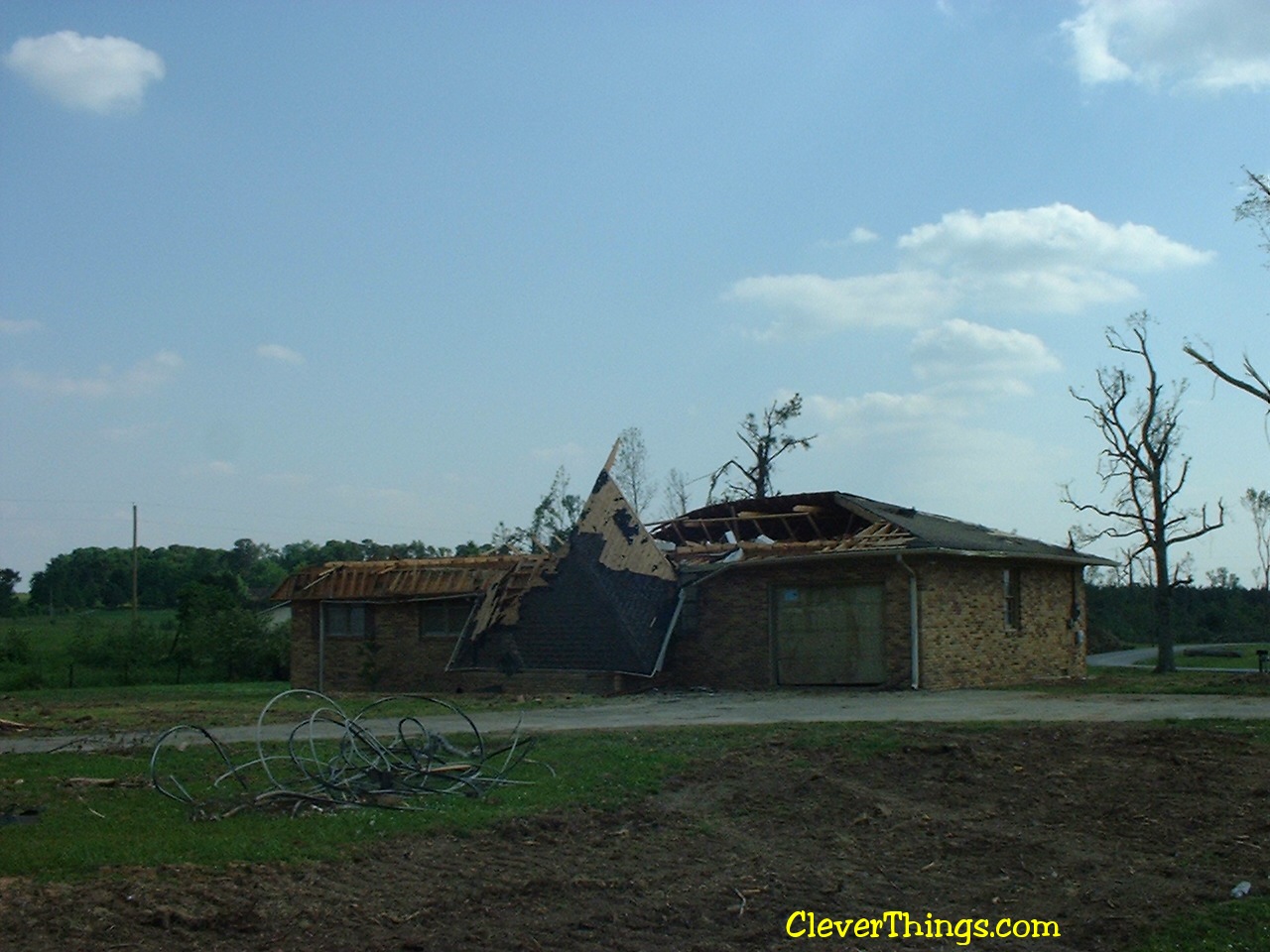 Tornado damage near Arab, Alabama