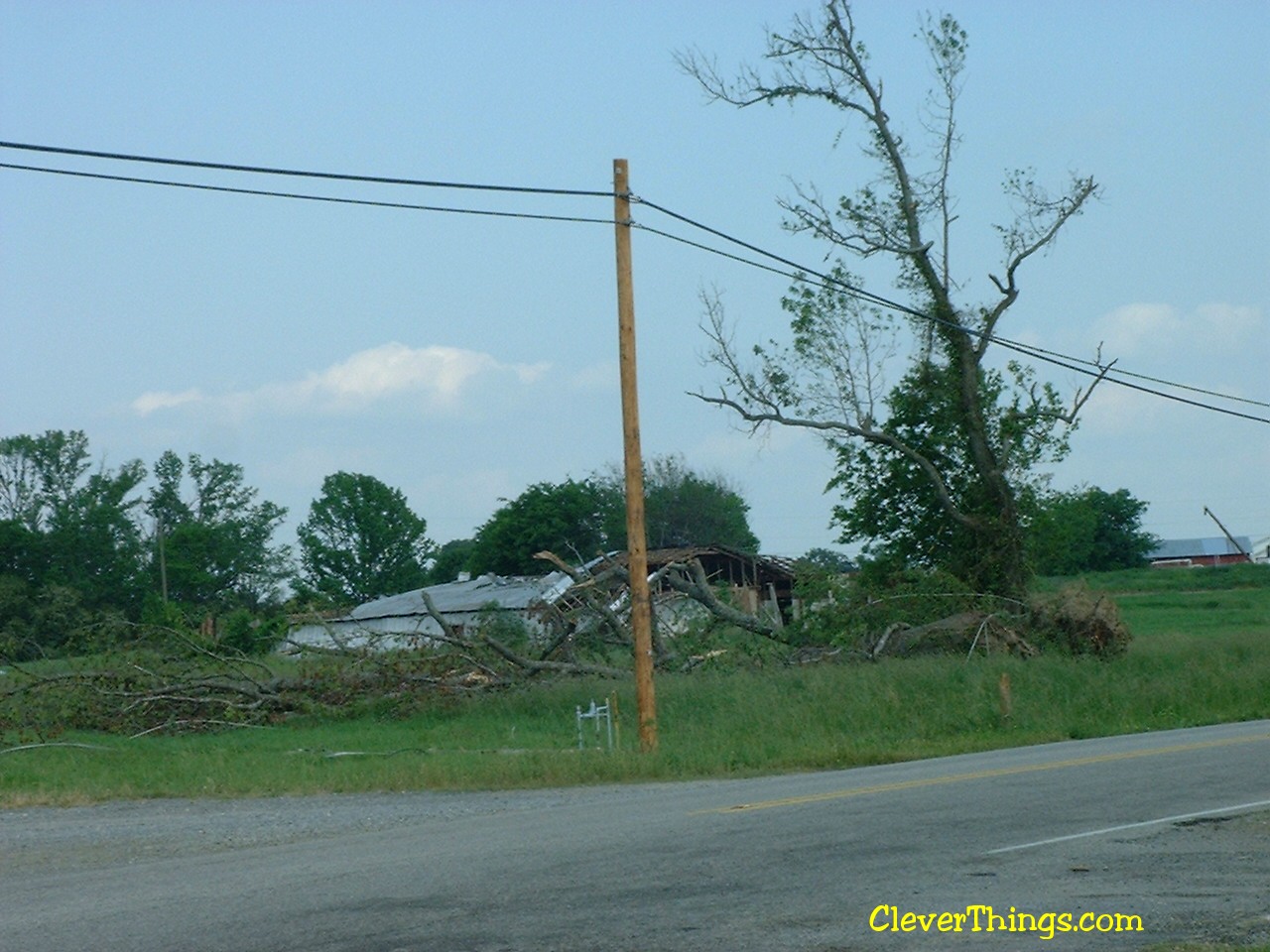 Tornado damage near Arab, Alabama