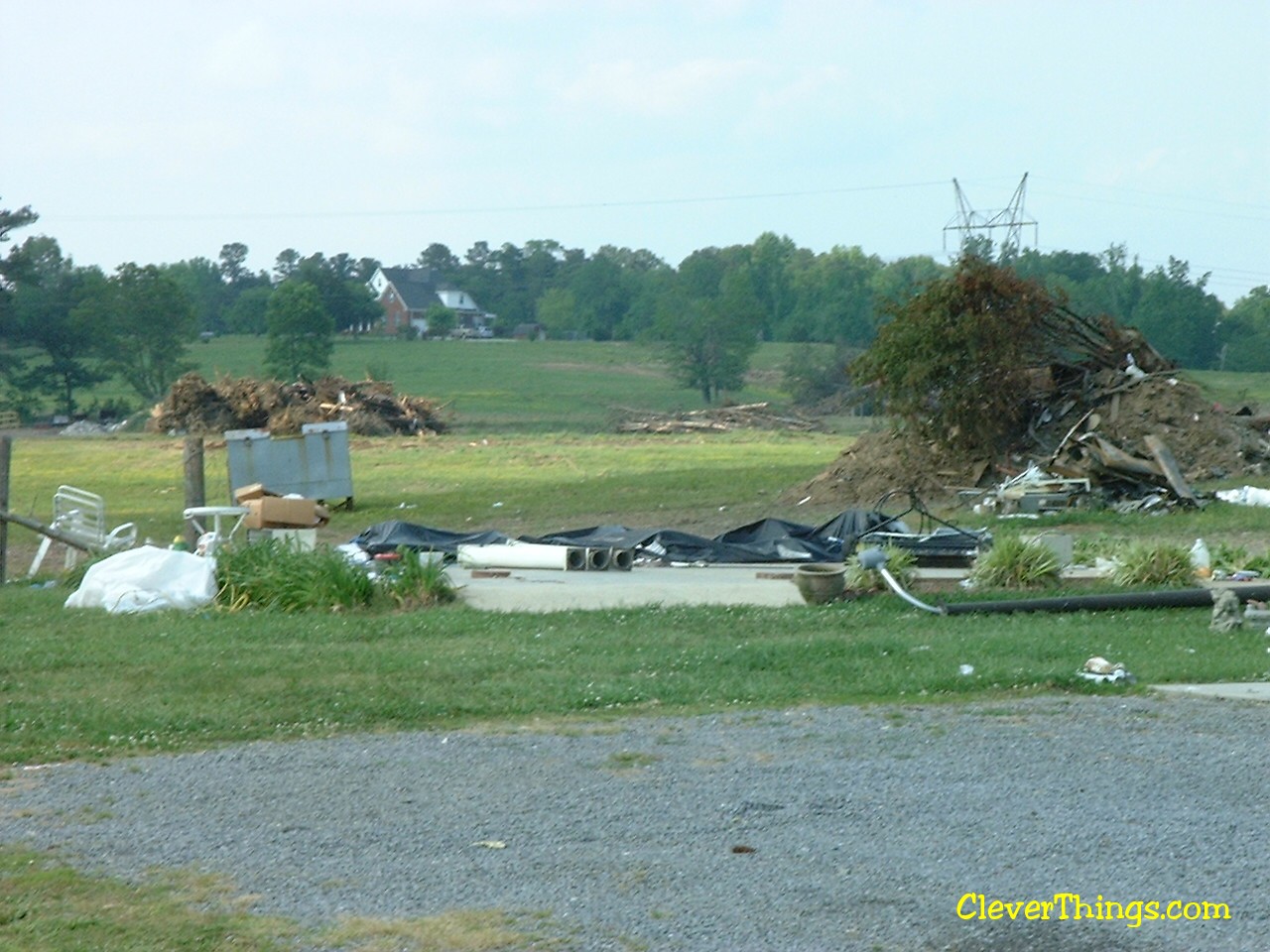 Tornado damage near Arab, Alabama