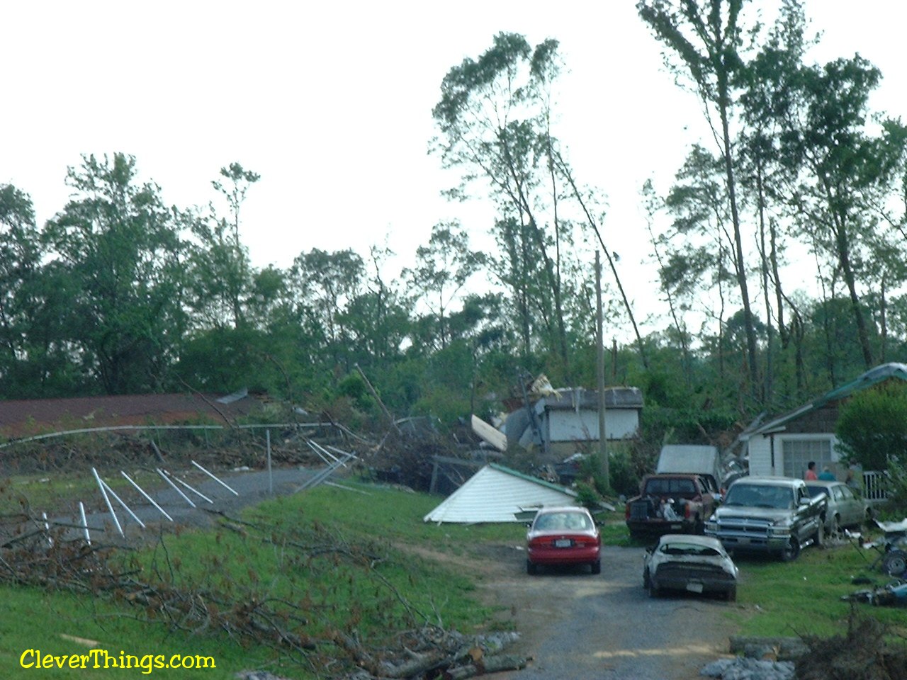 Tornado damage near Arab, Alabama