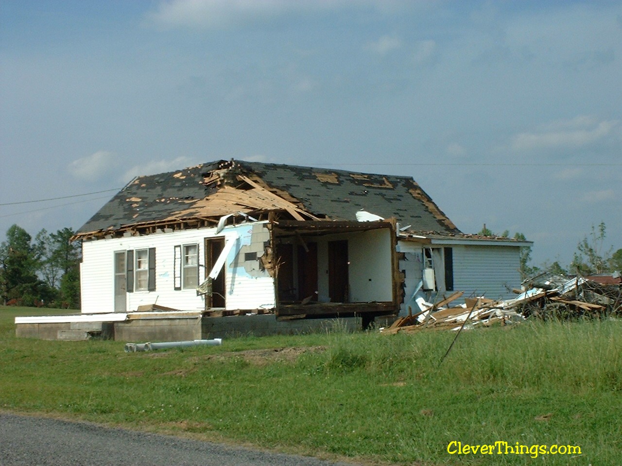 Tornado damage near Arab, Alabama