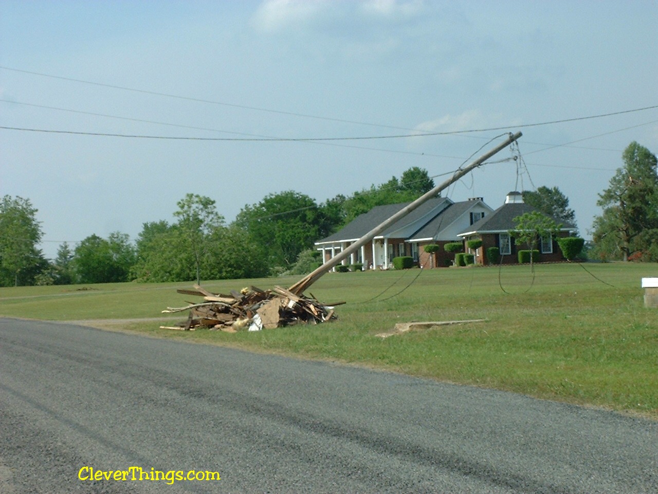 Tornado damage near Arab, Alabama