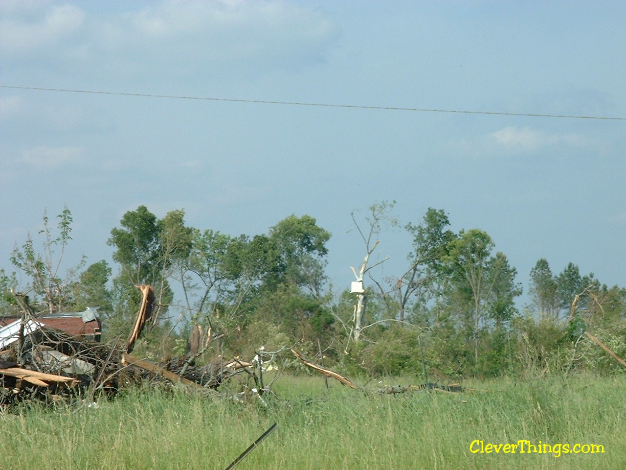 Tornado damage near Arab, Alabama