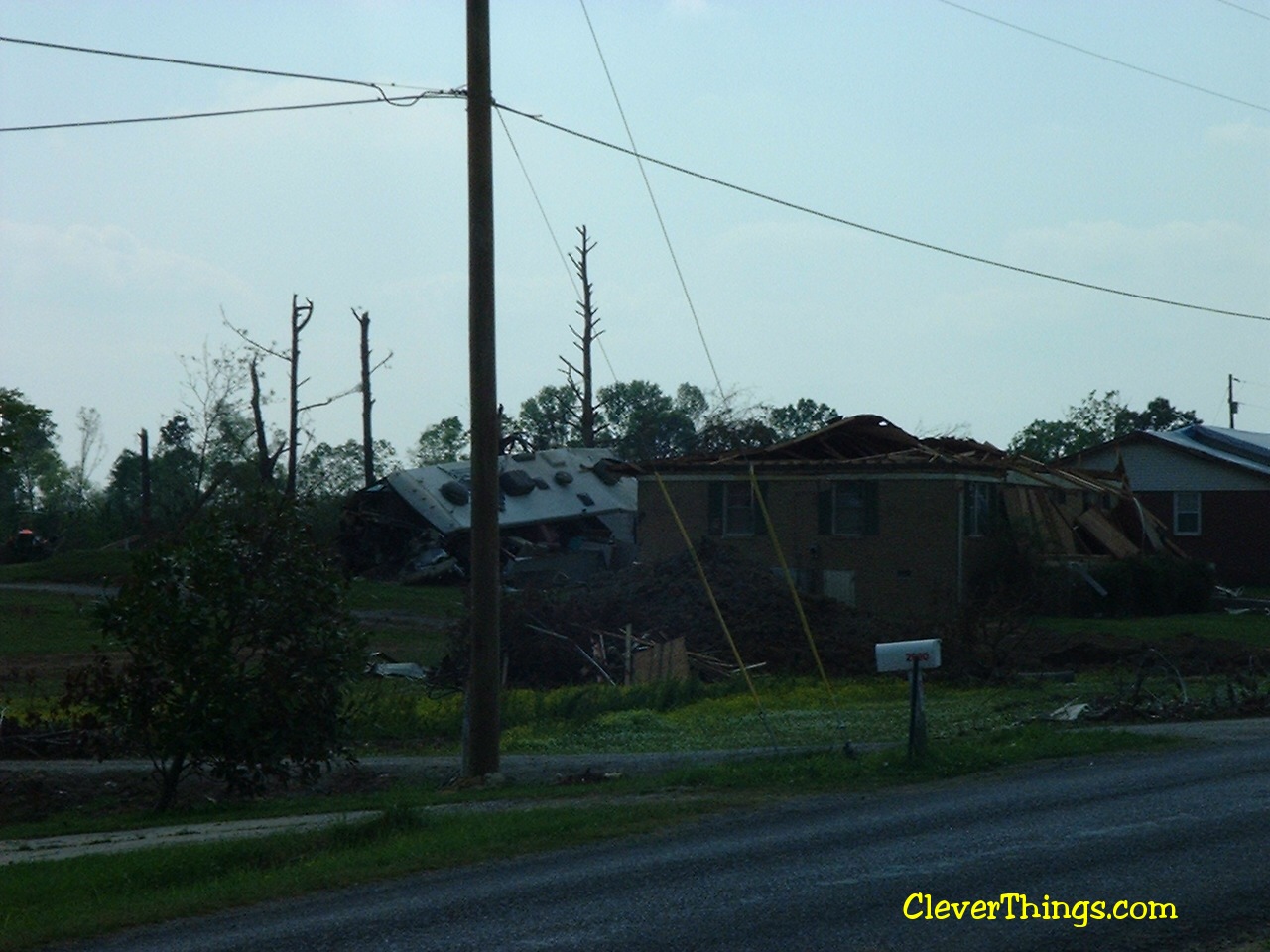 Tornado damage near Arab, Alabama