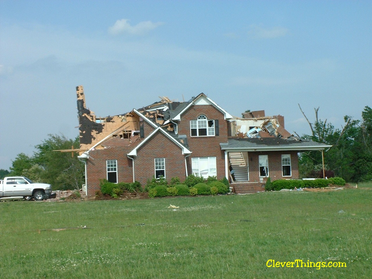 Tornado damage near Arab, Alabama