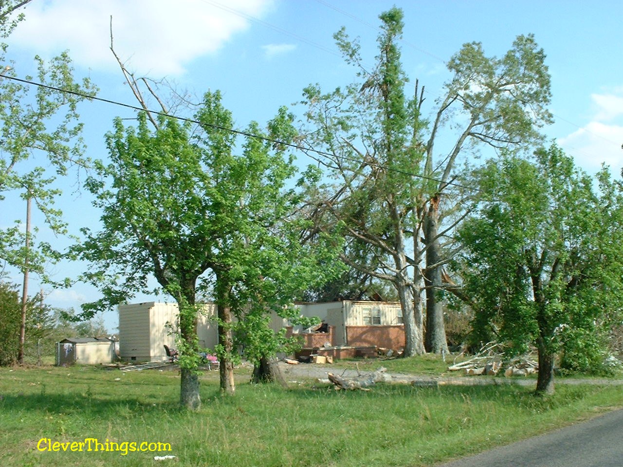 Tornado damage near Arab, Alabama