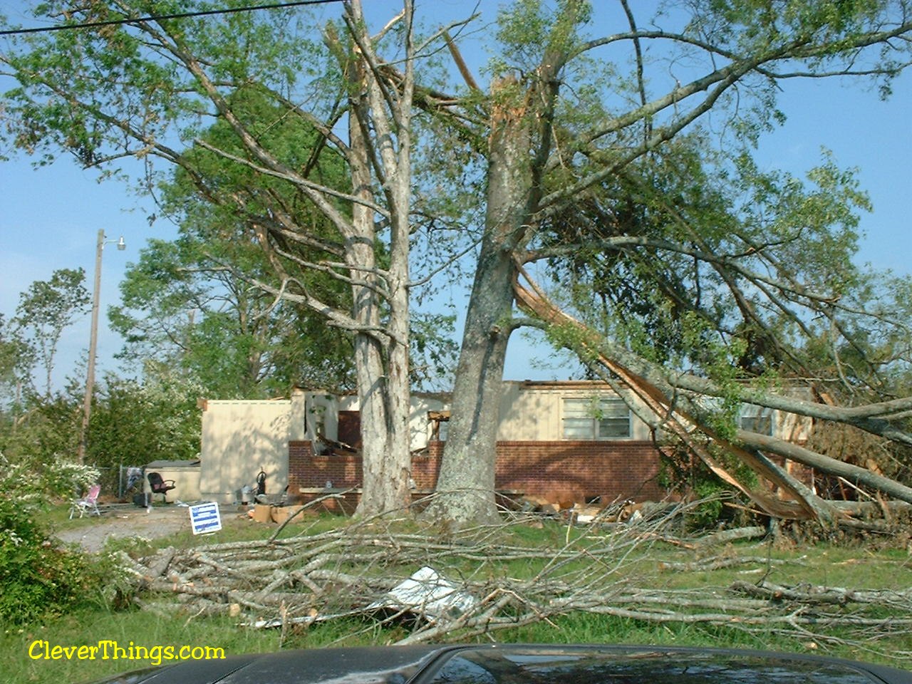 Tornado damage near Arab, Alabama