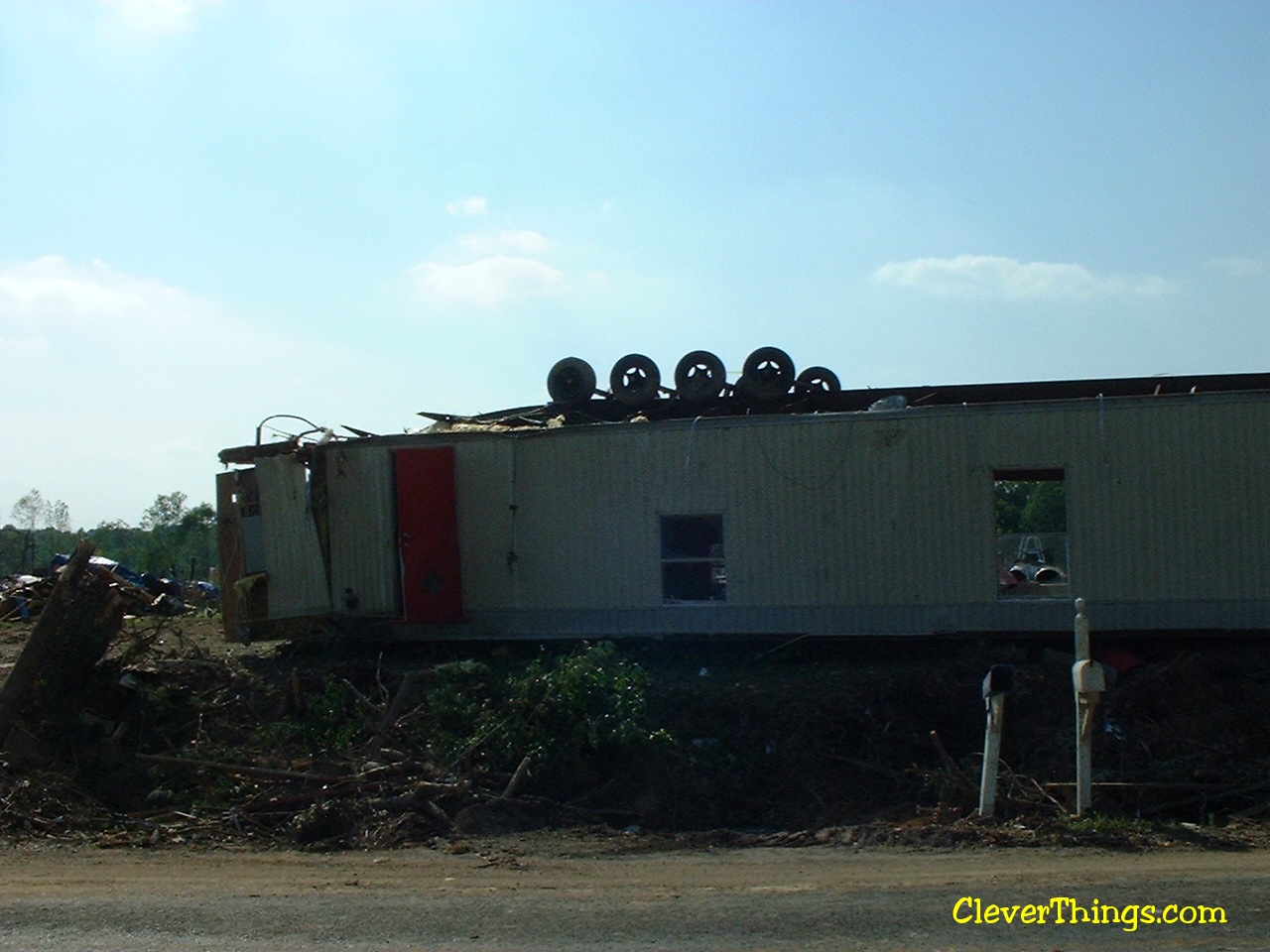 Tornado damage near Arab, Alabama