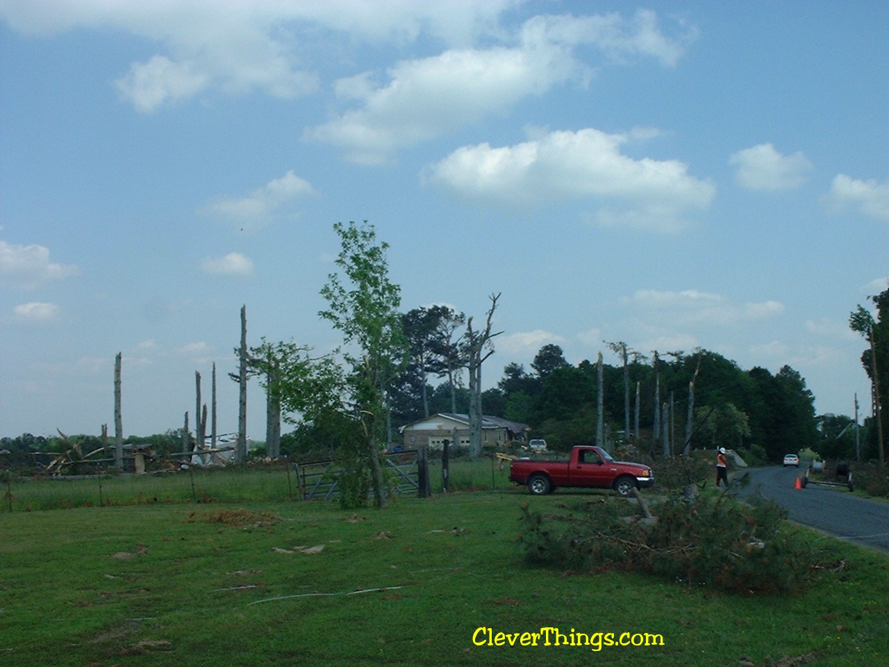 Tornado damage near Arab, Alabama