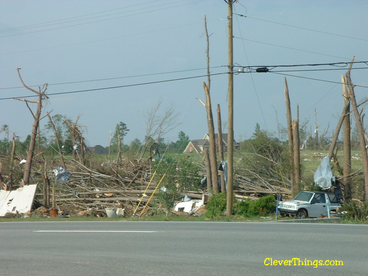 Tornado damage near Arab, Alabama