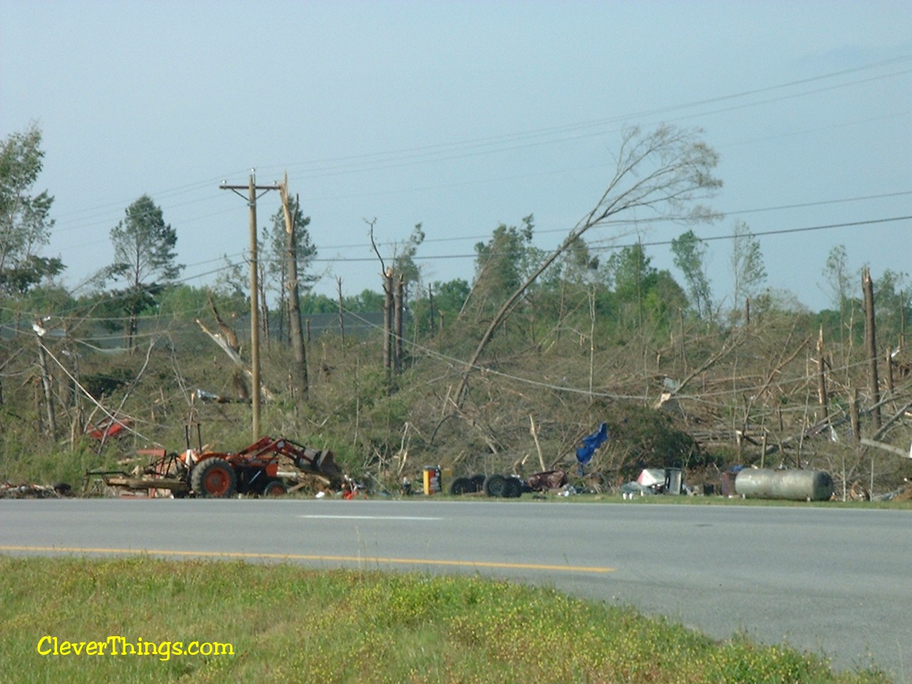 Tornado damage near Arab, Alabama