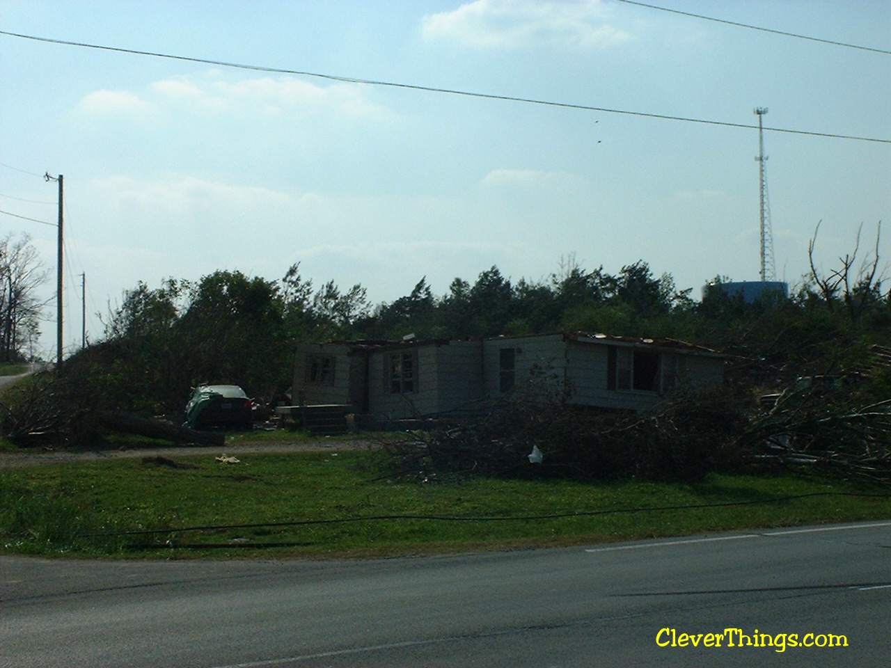 Tornado damage near Arab, Alabama