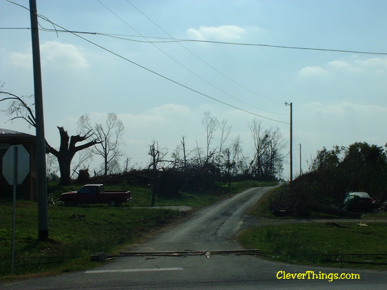 Tornado damage near Arab, Alabama