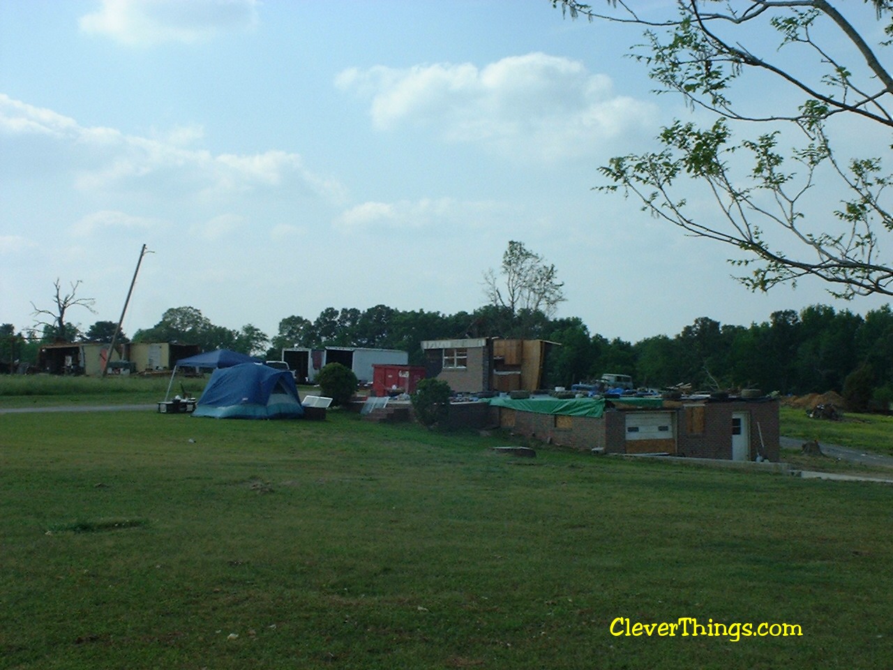 Tornado damage near Arab, Alabama