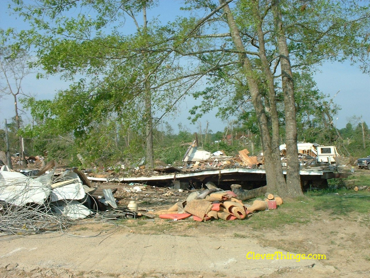 Tornado damage near Arab, Alabama