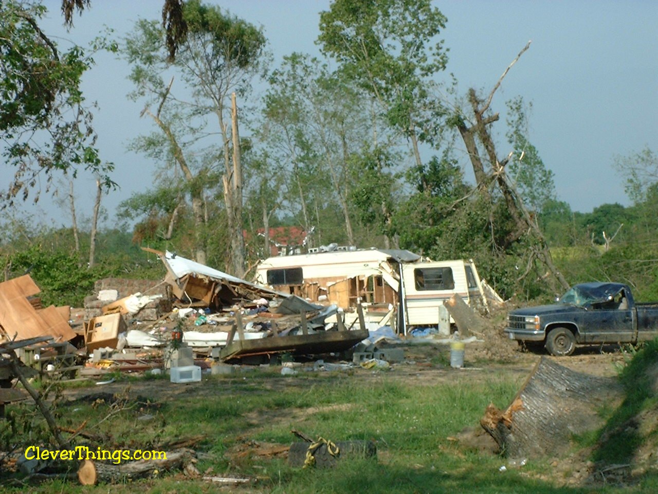 Tornado damage near Arab, Alabama