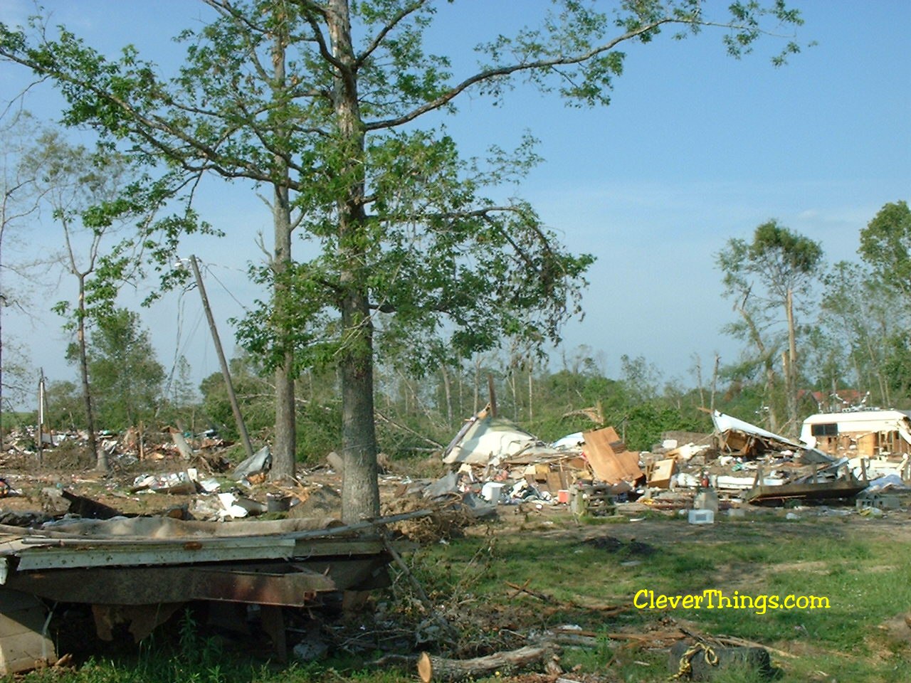 Tornado damage near Arab, Alabama