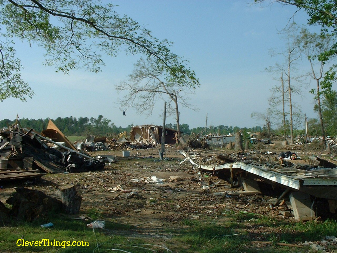 Tornado damage near Arab, Alabama