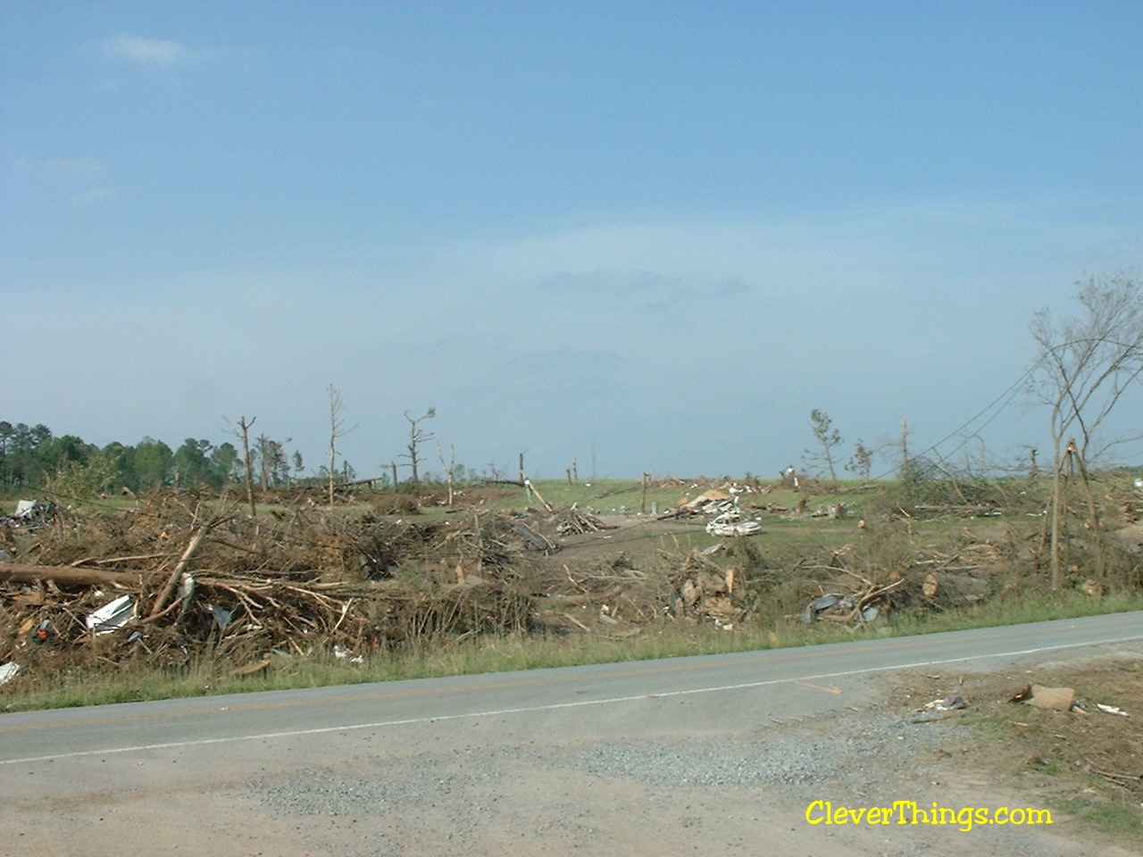 Tornado damage near Arab, Alabama