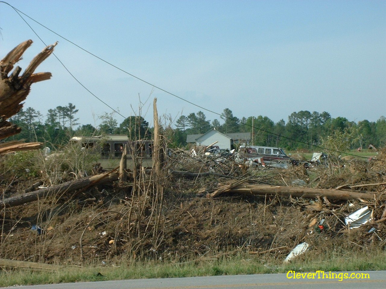 Tornado damage near Arab, Alabama