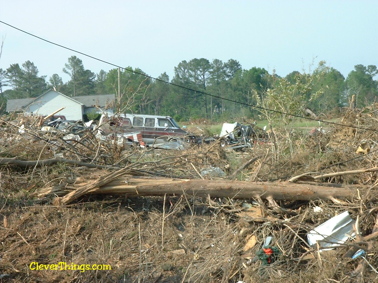 Tornado damage near Arab, Alabama