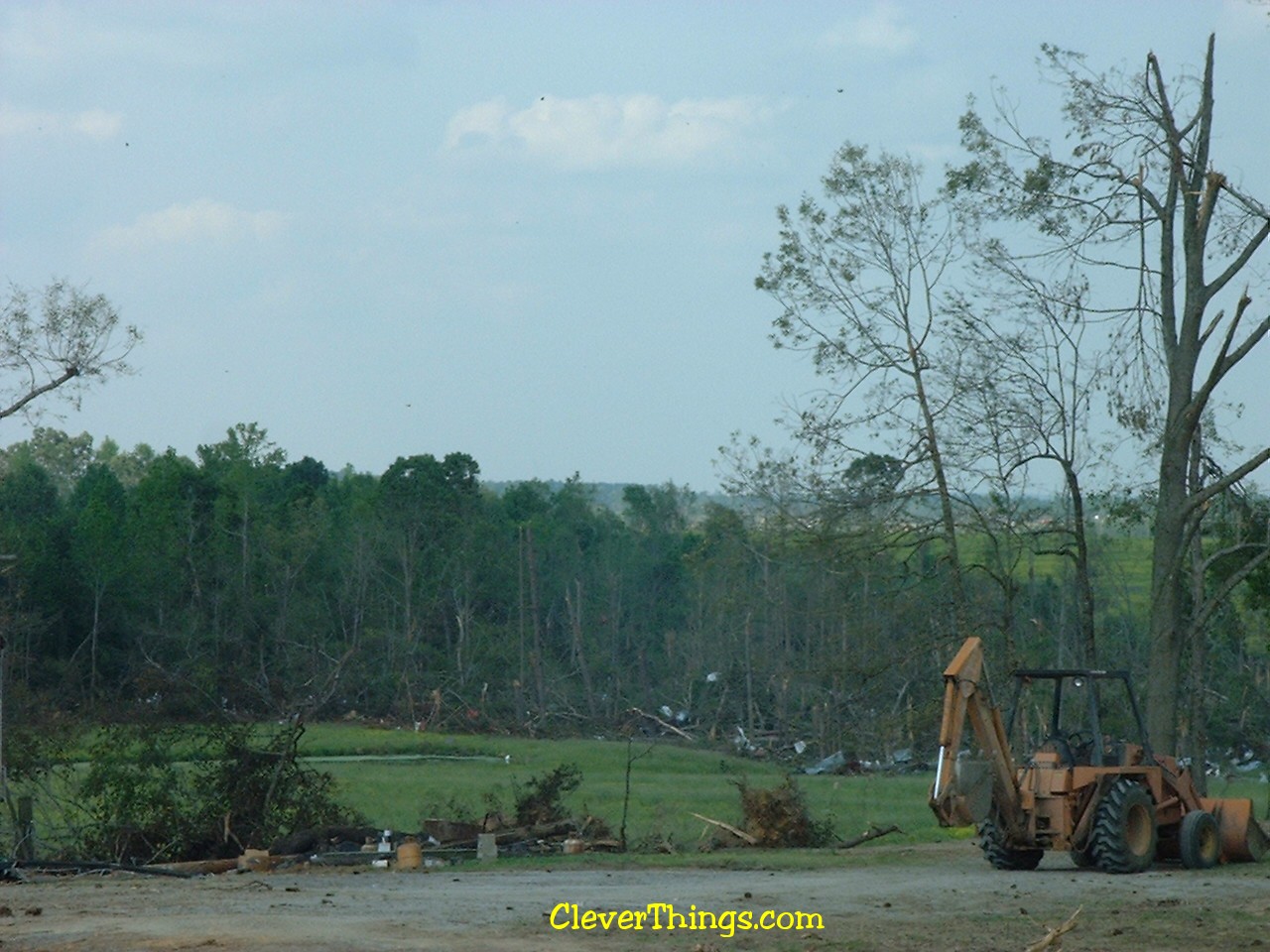 Tornado damage near Arab, Alabama