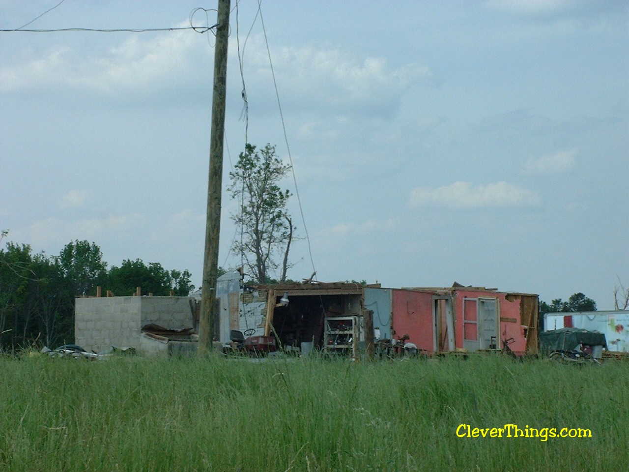 Tornado damage near Arab, Alabama