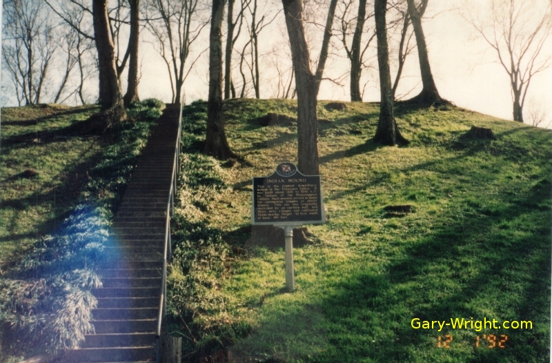 A photograph of an ancient Indian mound in Florence Alabama